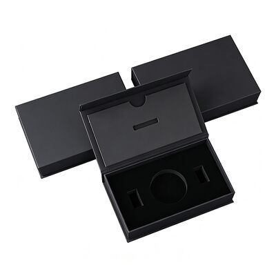 Boîte cadeau pliante magnétique noire de luxe personnalisée pour bijoux Parfum iPhone bougie chocolat