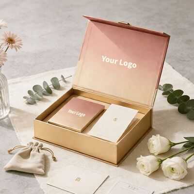 Magnetic Gift Wrap Box with Custom logo Recyclable Rigid and Foldable Packaging Boxes for Cosmetic with Instruction Manual