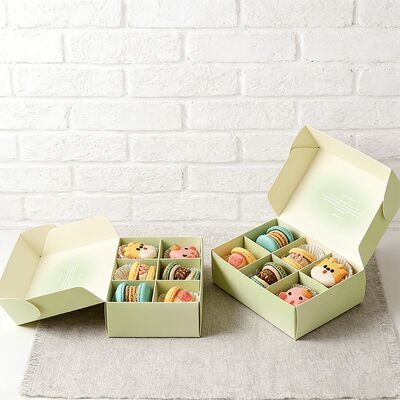 Custom Durable Folding Durable Tough Paper Cardboard Mailing Paper Boxes for Candy Cookie and Macarons