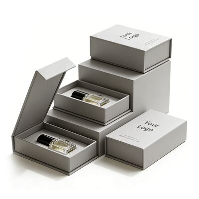 Boîte cadeau de parfum rigide à fermeture magnétique avec couvercle, imprimée UV écologique, pour boîtes en papier haut de gamme