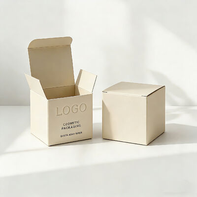 Emballage recyclable pour parfum avec logo personnalisé imprimé, papier d'art à finition texturée de luxe et vernis UV