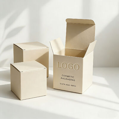 Emballage recyclable pour parfum avec logo personnalisé imprimé, papier d'art à finition texturée de luxe et vernis UV