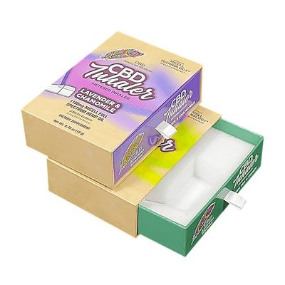 4C/UV/Lamination/Emboutissage/Stampage Métre inhalateur Boîtes d'emballage coulissantes en papier avec mousse