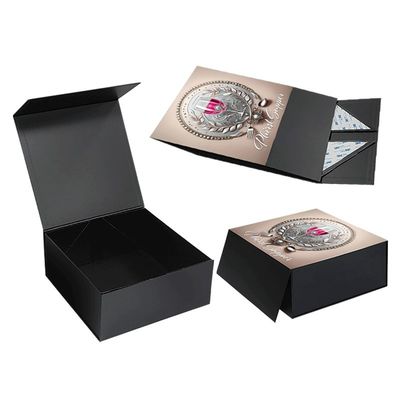 Boîte d'emballage en verre de banquet avec finition UV personnalisée et fermeture magnétique pliable