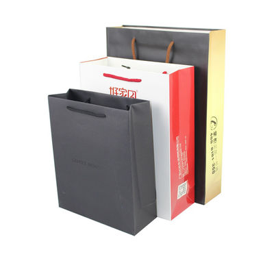 Sacs de magasinage en papier personnalisé recyclés avec poignée matte / stratification brillante