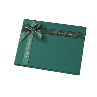 Boîte cadeau de Noël personnalisée Grand couvercle Boîte de fond Emballage Bois ruban de fête Luxe unique boîte cadeau de fête
