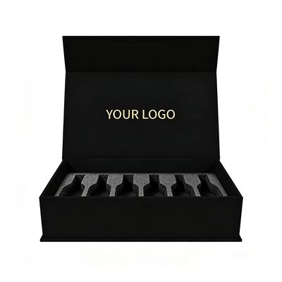 Boîtes en papier élégantes sur mesure Boîte cadeau à couvercle magnétique avec poignée pour bouteille de vin Set de parfums carte VIP